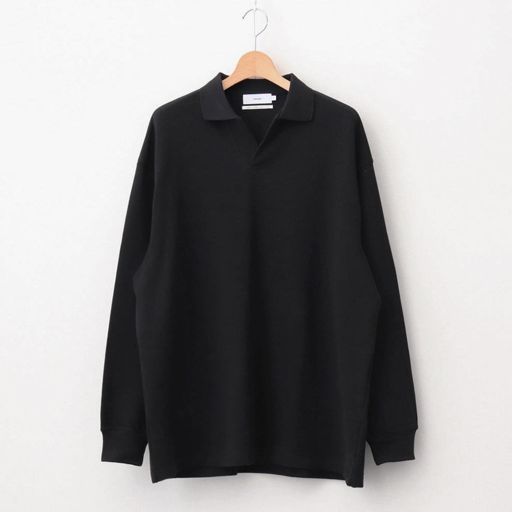 Cotton Pique Jersey L/S Skipper Polo #BLACK [GM251-70056]