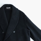 WOOL HERRINGBONE SHAWL COLLAR COAT #DARK CHARCOAL [A26AC02WH]