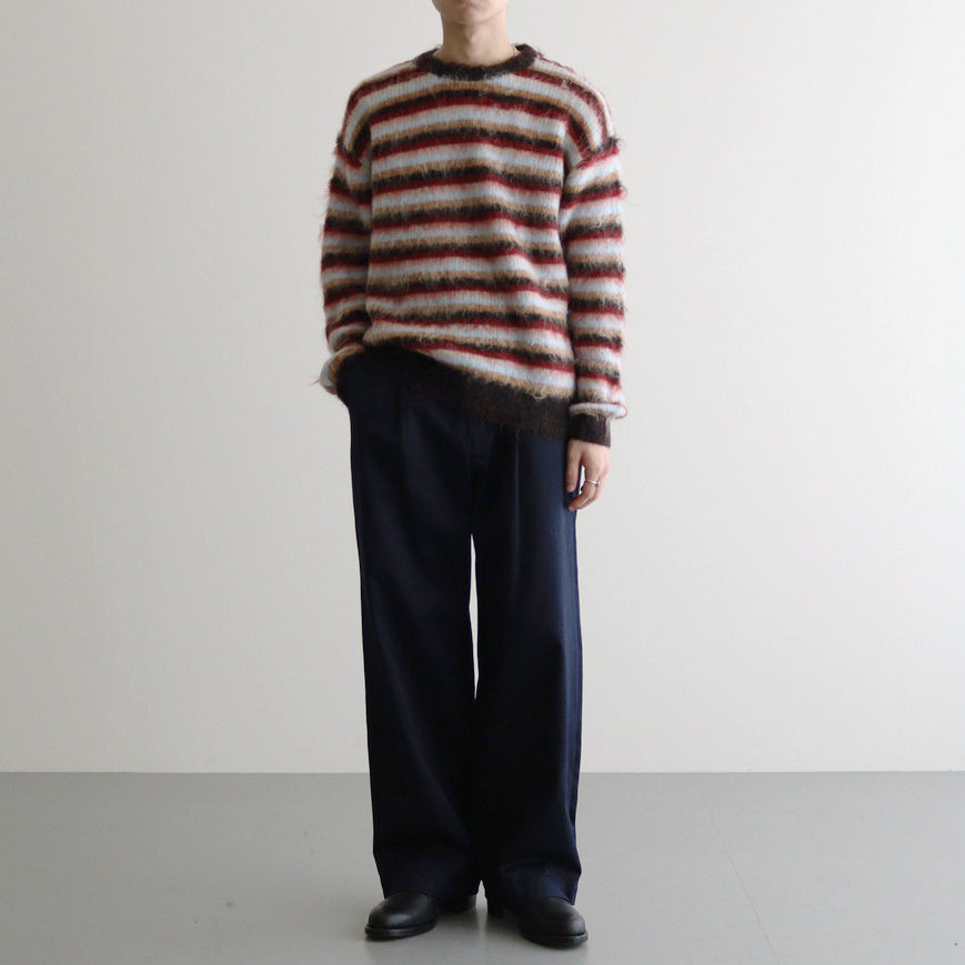 MOHAIR BORDER SWEATER #BROWN×RED [YK24FW0824S]