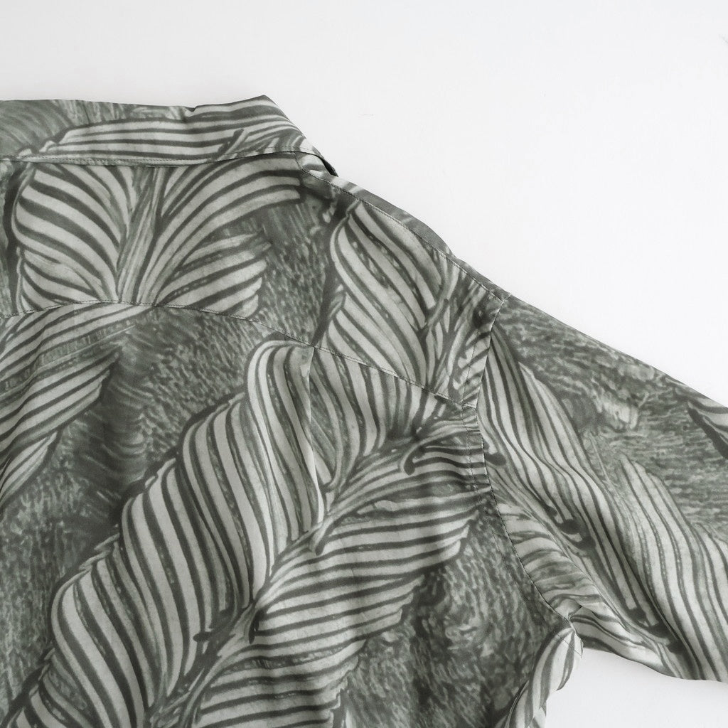 Leaf Pattern Printed Open Collar Shirt #IVORY [YK26SS01202SH]