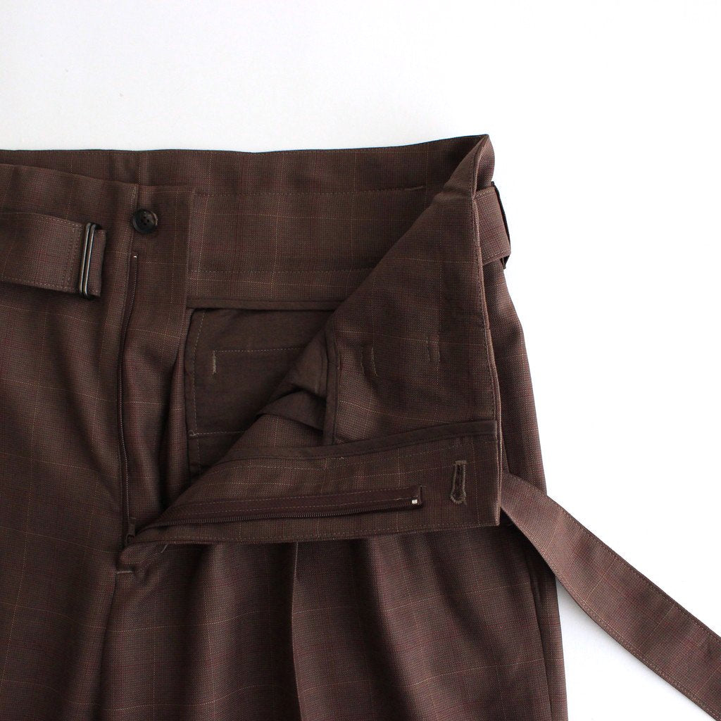 HIGH WAIST BELTED PANTS #BROWN [YK21AW0255P]