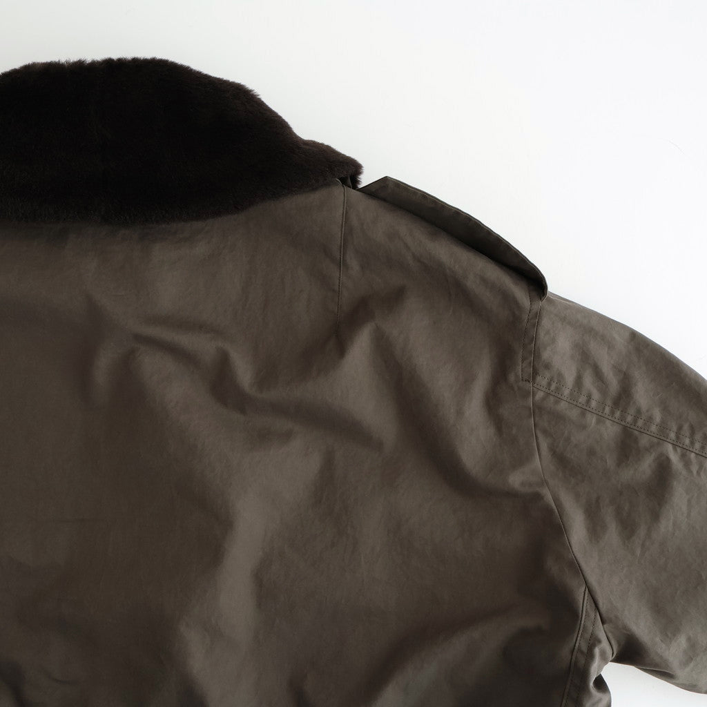 WASHED FINX COTTON GABARDINE FLIGHT BLOUSON #DEEP OLIVE [A25AB01HM]