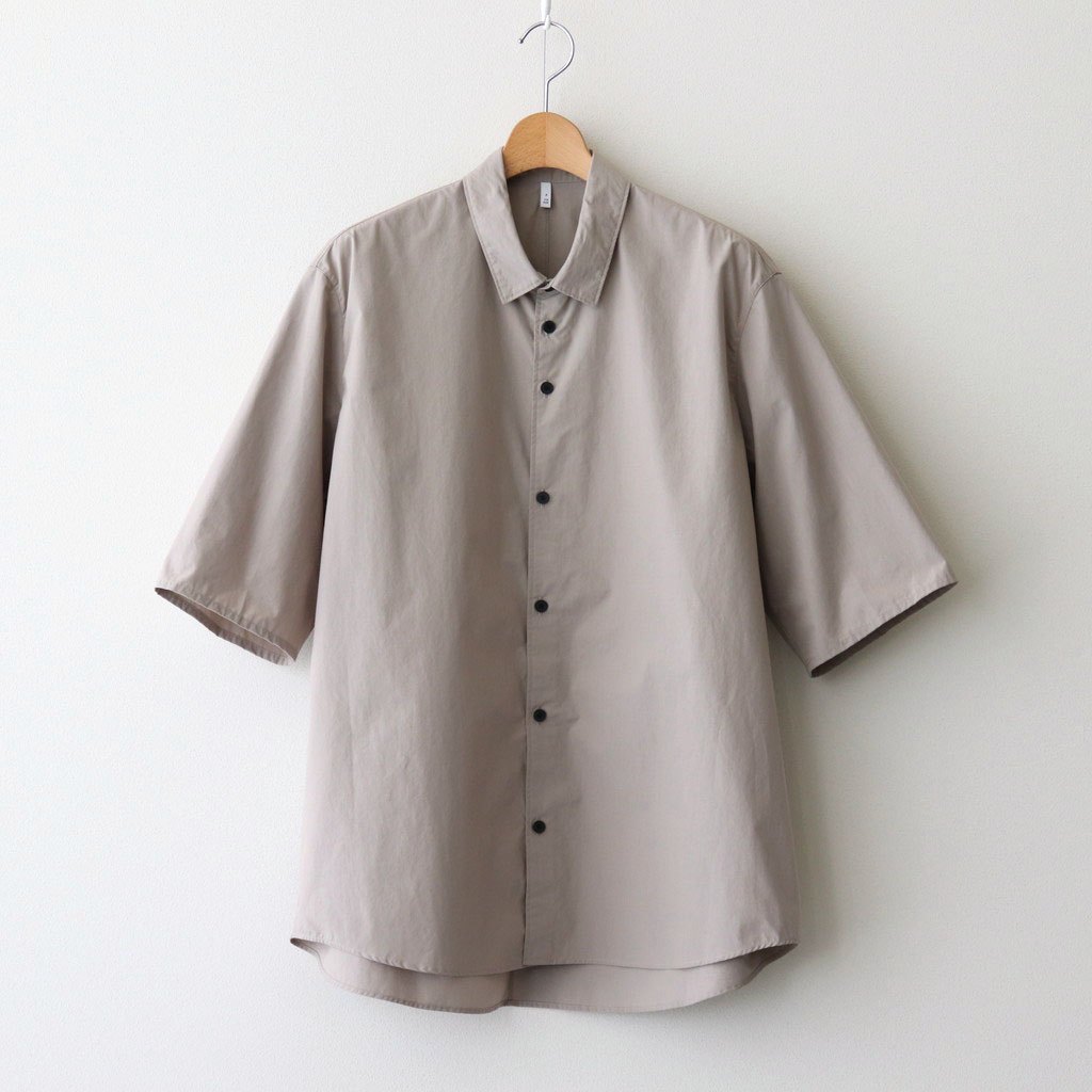 FHFSSH - コットン・ ポリコア タイプライター 半袖シャツ #20 Light Greige [SN_FR0405SH]