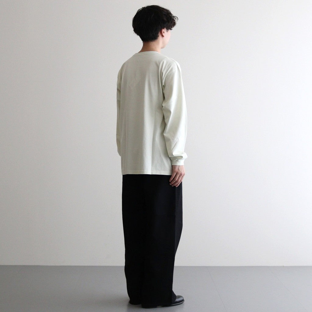 LUSTER PLAITING L/S TEE #IVORY PISTACHIO [A00P01GT]