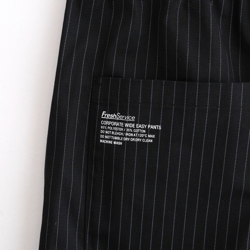 CORPORATE WIDE EASY PANTS #BLACK STRIPE [FSC262-40014B]