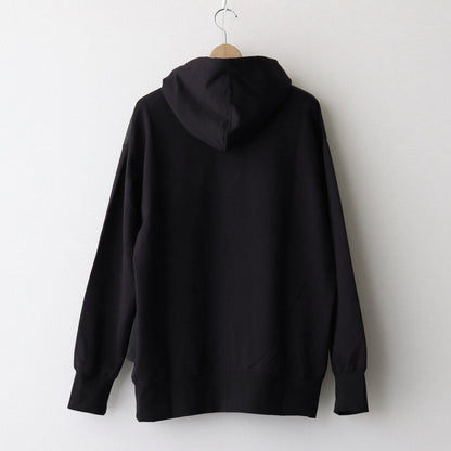 Cotton fleece x polyester cotton taffeta zip hoodie #BLACK [HN-T011-051]