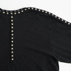 PEARL BUTTON TEE #BLACK [26330906]