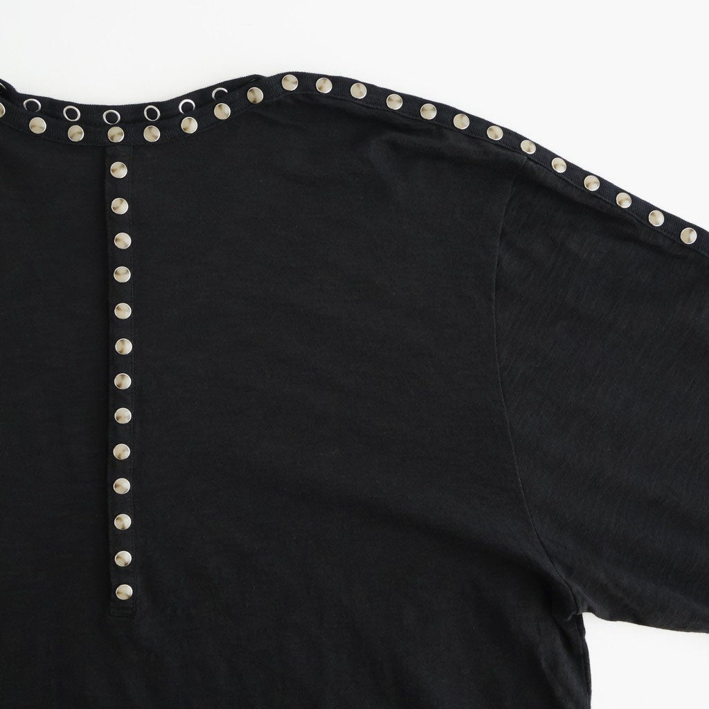 PEARL BUTTON TEE #BLACK [26330906]