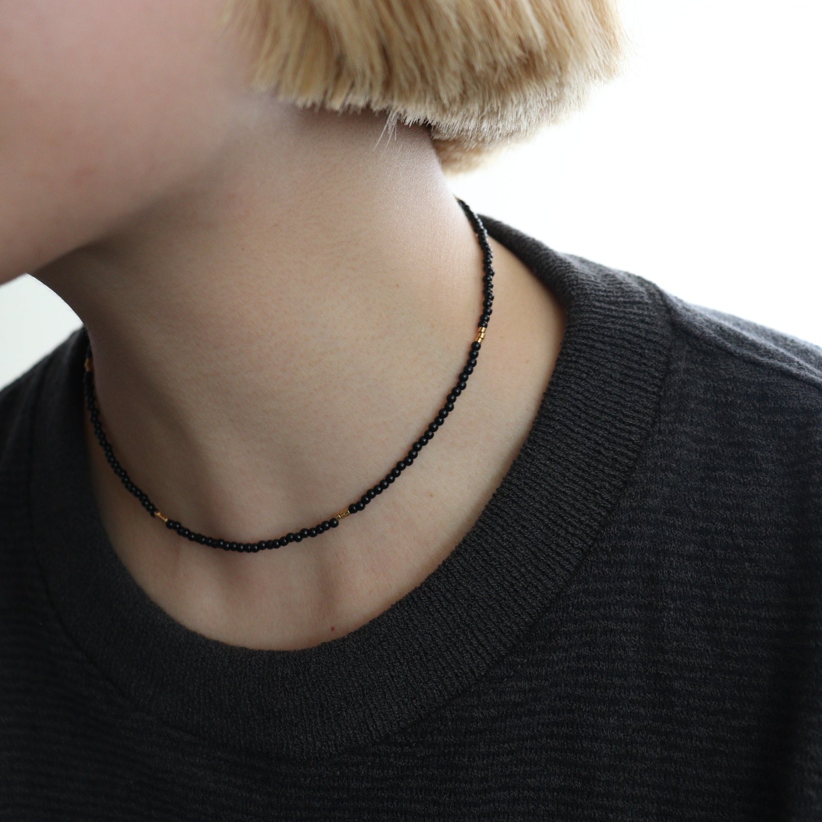 Thin Beads Choker #BLK [12610904] - ciacura 三重県四日市市の