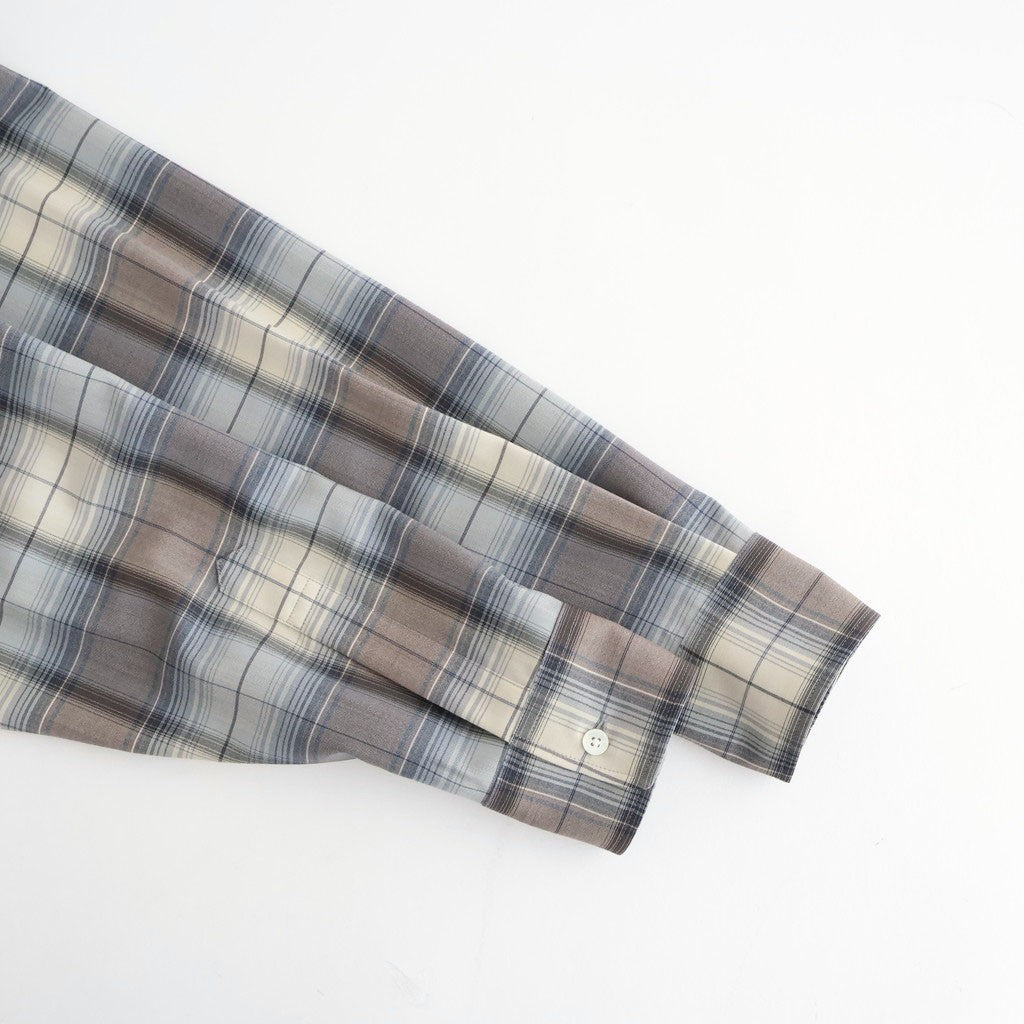 SUPER LIGHT WOOL CHECK SHIRT #BLUE GRAY CHECK [A26SS01LC]