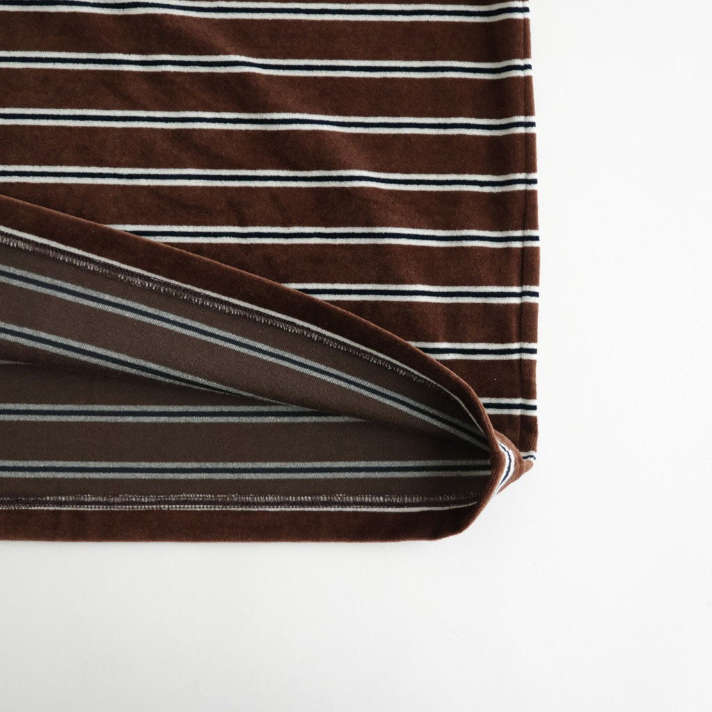 Velvet Border Polo Shirt #BROWN×NAVY [I26AW-BC11]