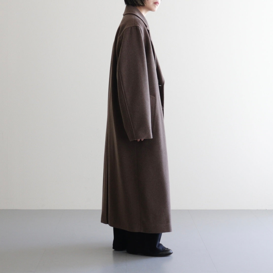 SUPER FINE WOOL MOSSER CHESTERFIELD COAT #TOP BROWN [A25AC05WM]