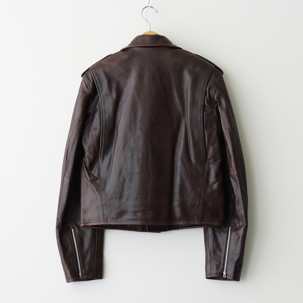 HEAVY LAMB LEATHER RIDERS JACKET #DARK BROWN [A25AB01LA] – ciacura