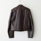 HEAVY LAMB LEATHER RIDERS JACKET #DARK BROWN [A25AB01LA]
