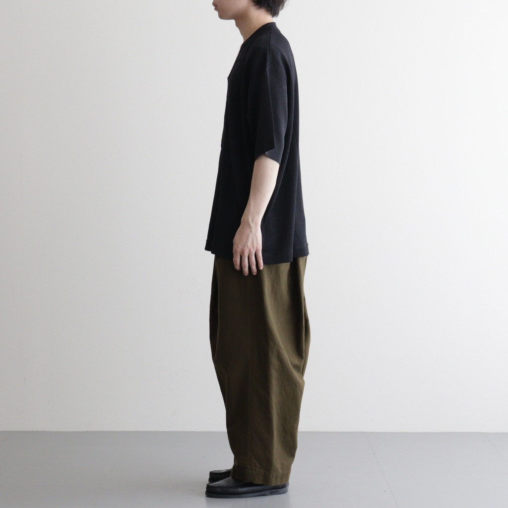 Washi Open Collar S/S Shirt #BLACK [2601-017]