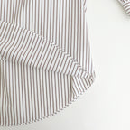 SIDOGRAS Stripe L/S Oversized Regular Collar Shirt #BROWN STRIPE [GM254-50025STB]