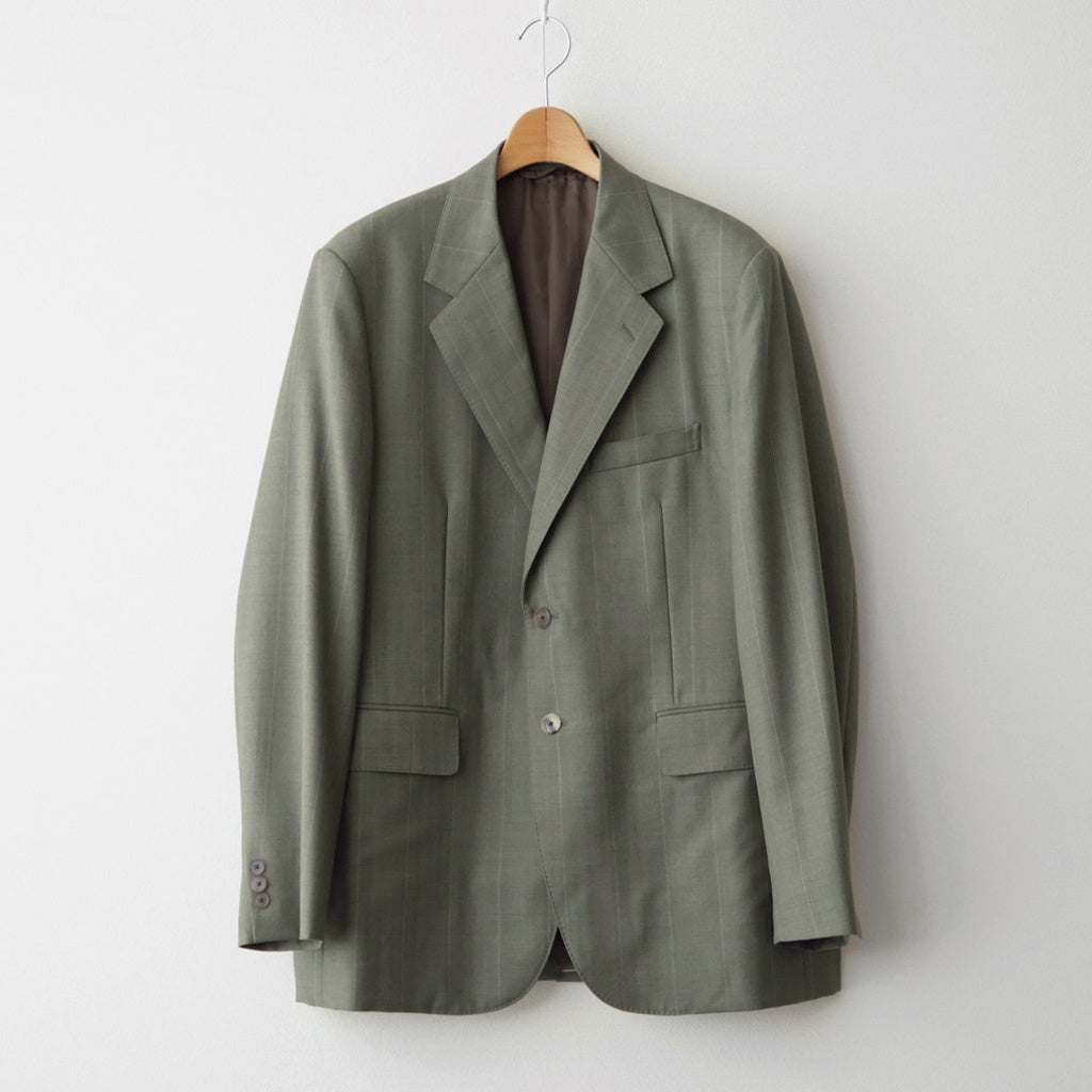 BLUEFACED WOOL JACKET #OLIVE GRAY STRIPE [A26AJ01BS]