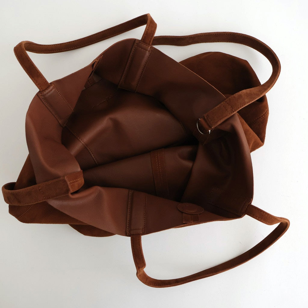 3WAY LARGE TOTE （OIL SUEDE） #BROWN [L-1]