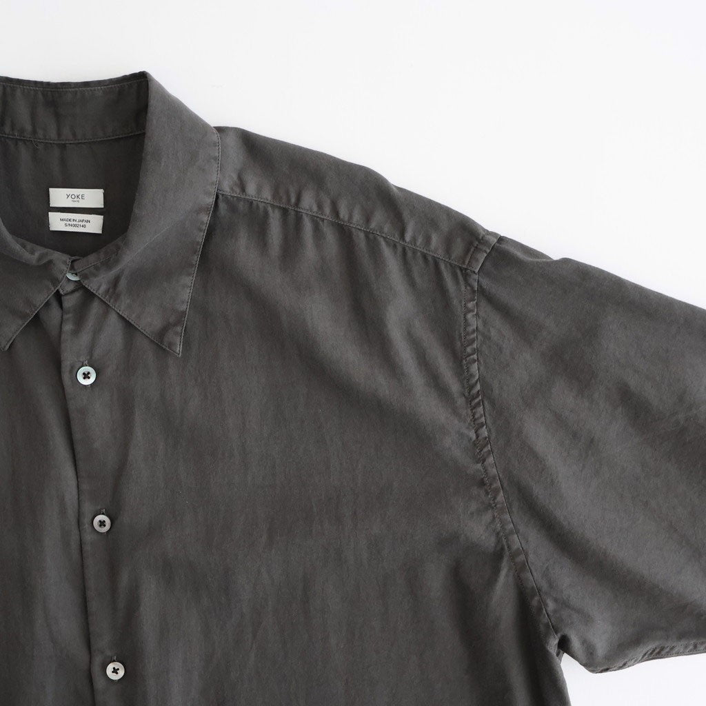 COTTON SILK GARMENT-DYED LOOSED SHIRT #CARBON [YK26SS01289SH]
