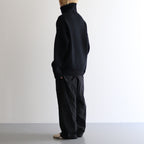 3/4 FRONT ZIP HIGHNECK RIB SWEATER #BLACK [YK24FW0829S]