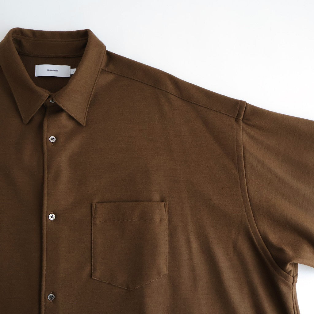 Wool Smooth Flannel Oversized Regular Collar Shirt #BROWN [GU253-50221B]