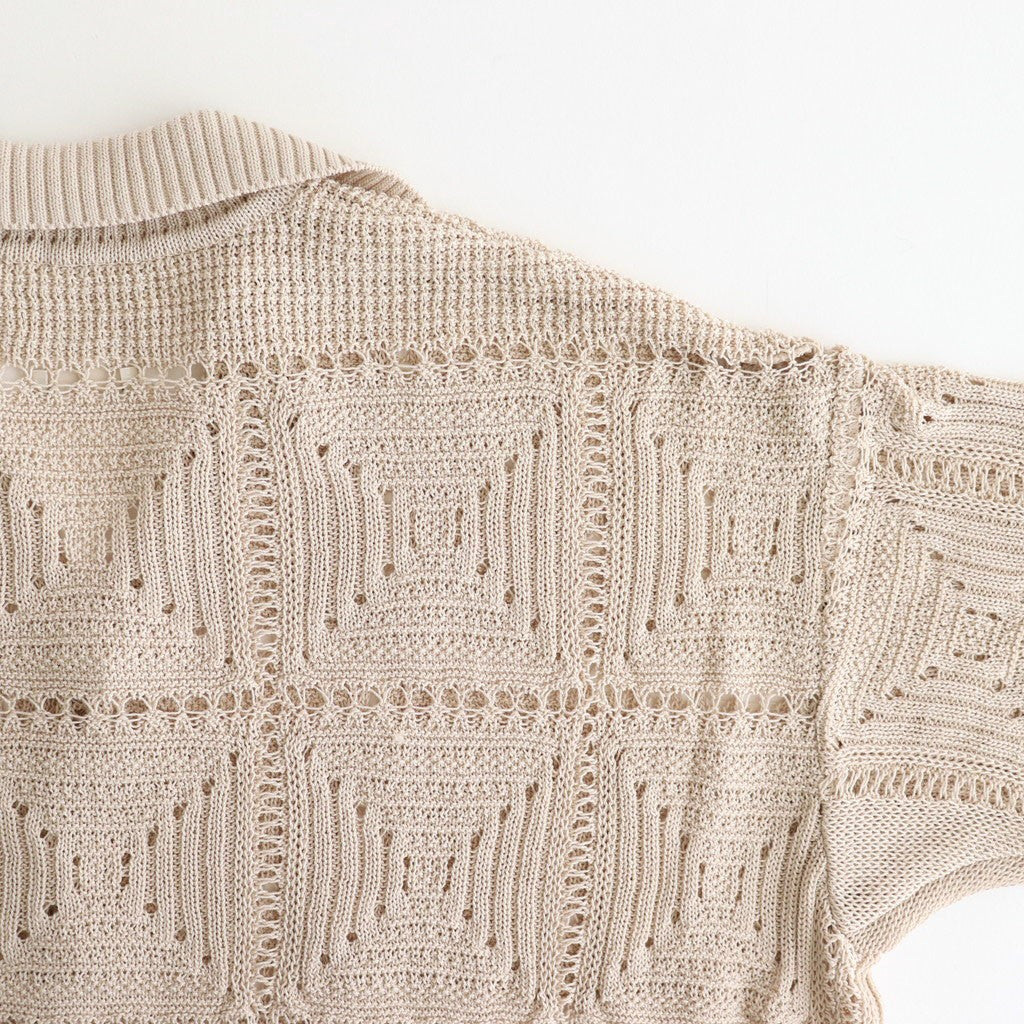 CROCHET KNIT SHIRT #IVORY [YK25SS001011S]