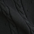 Fluid Cable-Knit V-neck Sweater #Black [YK26FW01373S]