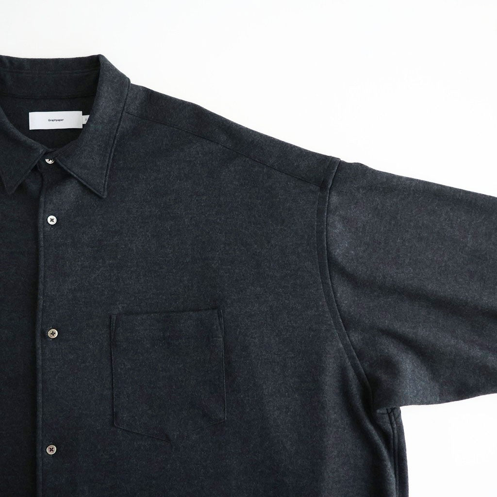 Wool Smooth Flannel Oversized Regular Collar Shirt #GRAY [GU263-50521B]