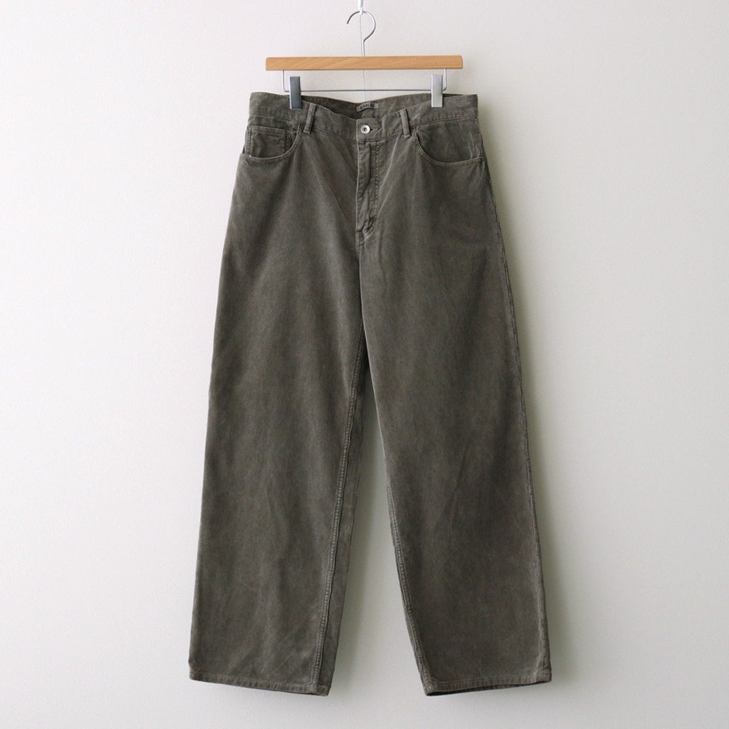 PIGMENT DYED FINX CORDUROY WIDE 5P PANTS #OLIVE BROWN [A25AP02FC]