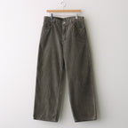 PIGMENT DYED FINX CORDUROY WIDE 5P PANTS #OLIVE BROWN [A25AP02FC]