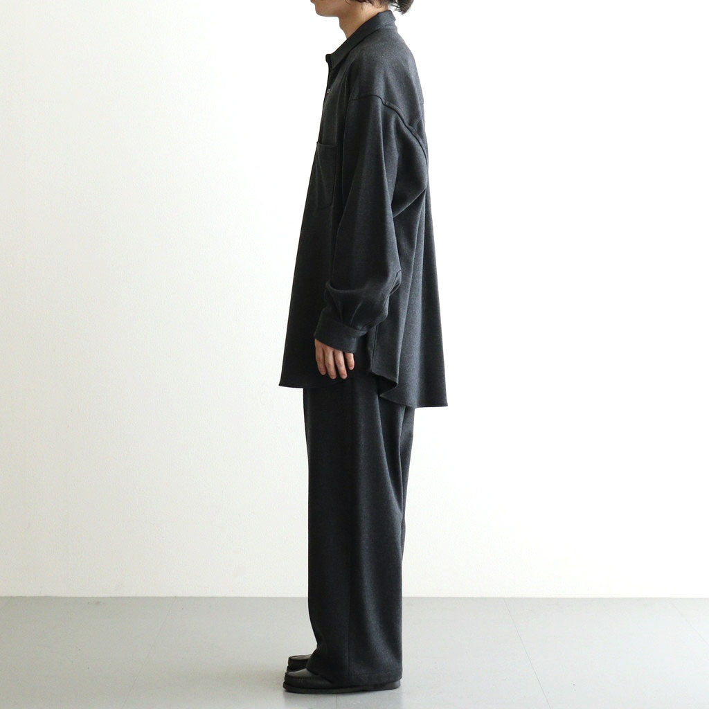 Wool Smooth Flannel Oversized Regular Collar Shirt #GRAY [GU263-50521B]