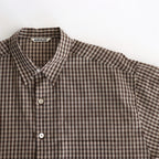 AIRY LIGHT COTTON CHECK BIG SHIRT #BROWN GINGHAM CHECK [A25SS01GC]