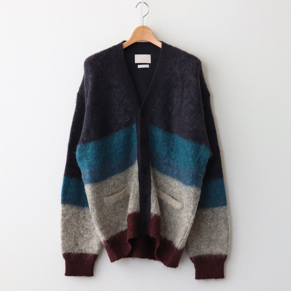 MOHAIR BORDER CARDIGAN #PURPLE [YK23FW0571S]