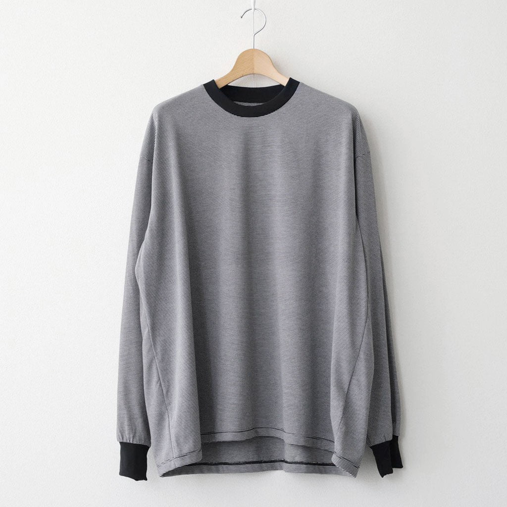 MICRO BORDER L/S TEE #WHITE × BLACK [FSC261-70168]