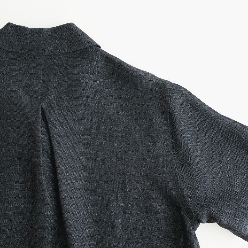 Rayon & Linen Sheer Shirt - Vintage Fabric #Black [OFH010SH32]