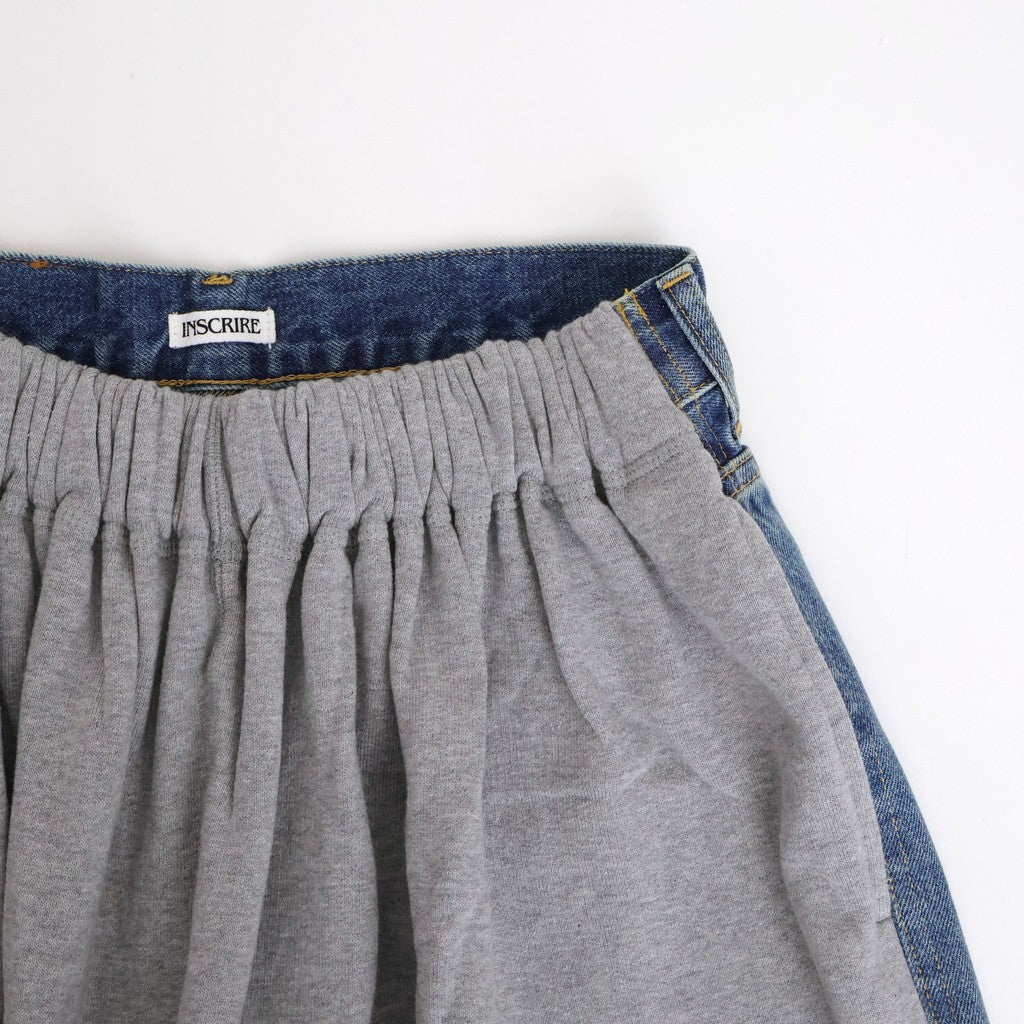 Hybride Sweat Denim Pants #BLUE USED x LT.GREY [ID-PT50]