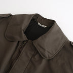 WASHED FINX COTTON GABARDINE FLIGHT BLOUSON #DEEP OLIVE [A25AB01HM]