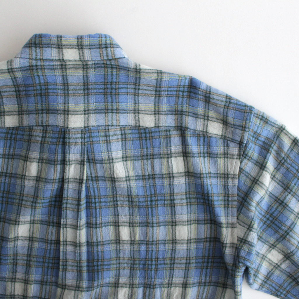 AIRY WOOL CHECK SHIRT #BLUE CHECK [A24AS01WN]