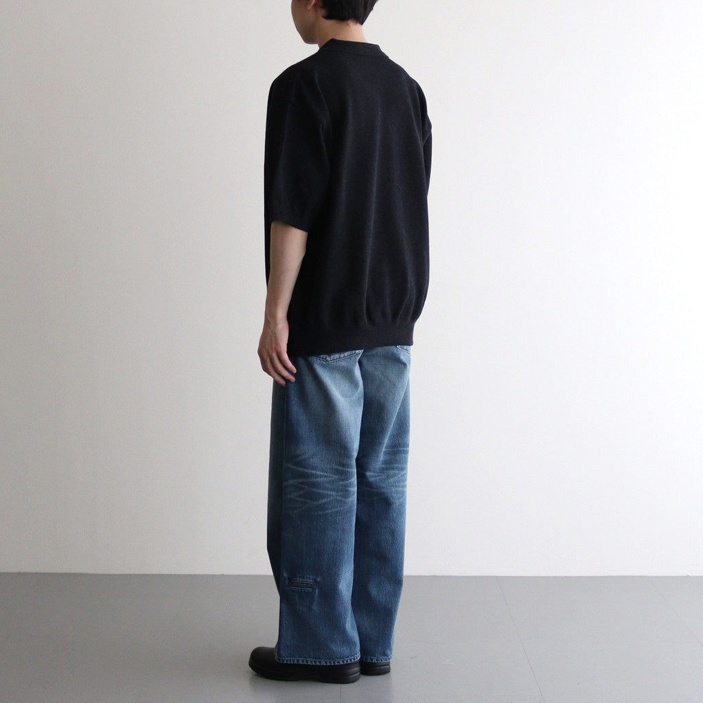 Moss Stitch Polo #Black [2501-011]