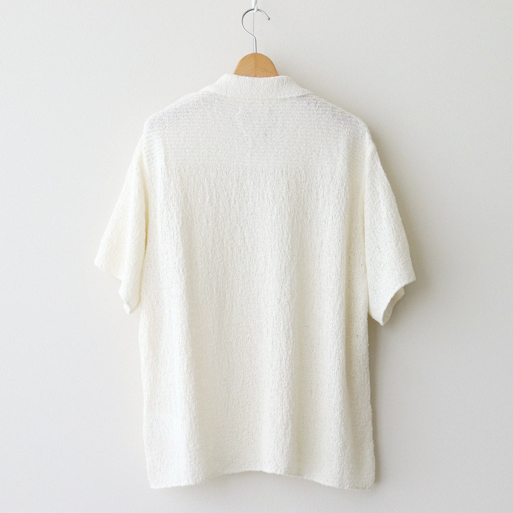 COTTON SHEER KNIT OPEN COLLAR SHIRT #OFF WHITE [YK25SS0964S]