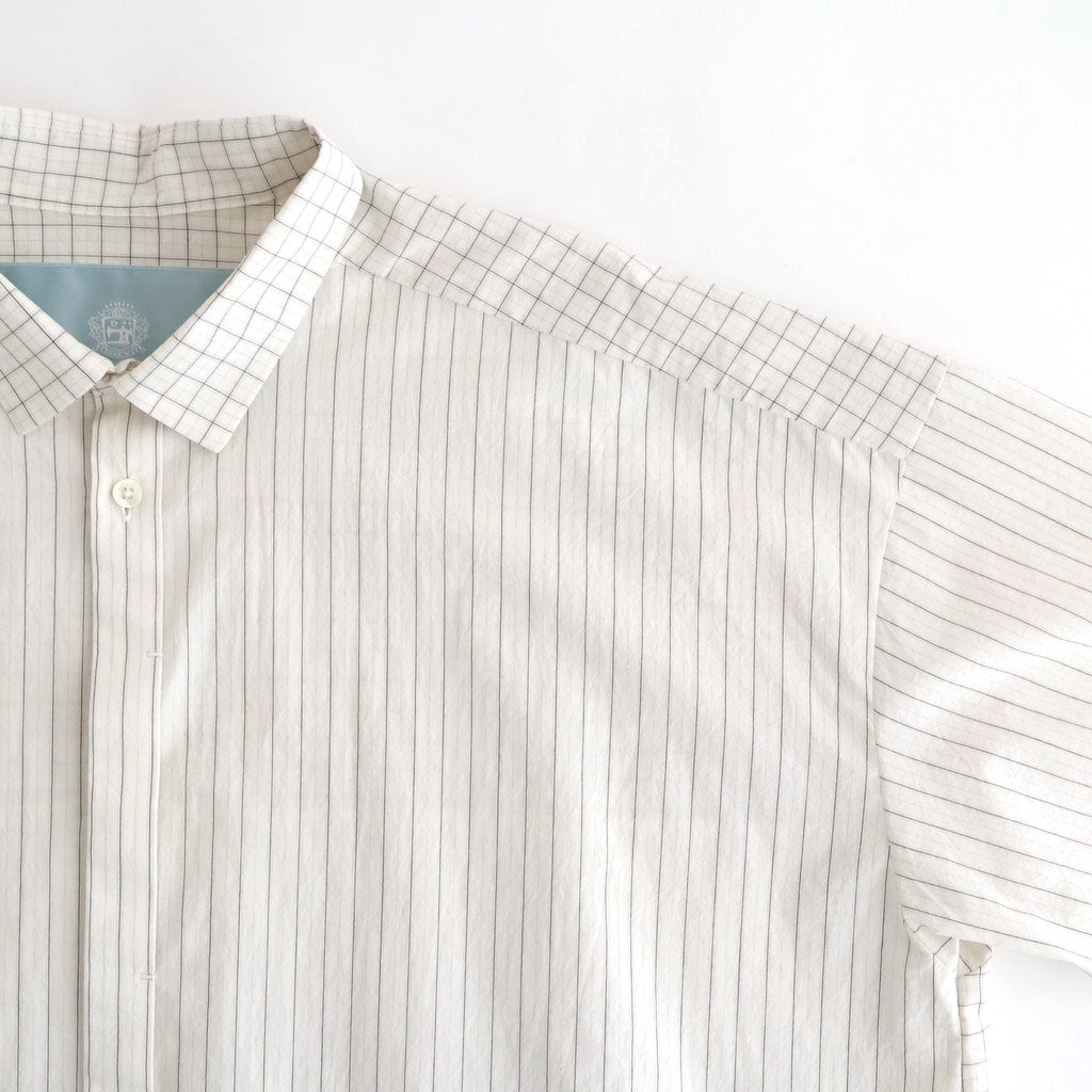 ショートスリーブトレンチシャツ #WHITE STRIPE [D126-T624]