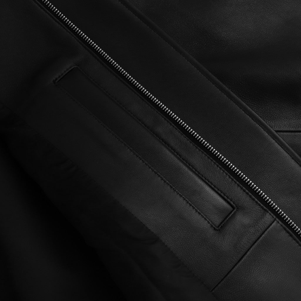 LEATHER ZIP SHORT JACKET #BLACK [ST.1061]