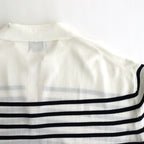 Sailor Silk Open-collar Knit #White-Navy [AOESKN015]