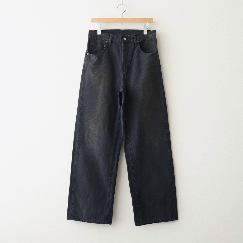 SULFUR DYED OXFORD VINTAGE WIDE PANTS #BLACK [ST.1395]