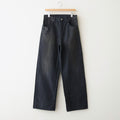 SULFUR DYED OXFORD VINTAGE WIDE PANTS #BLACK [ST.1395]
