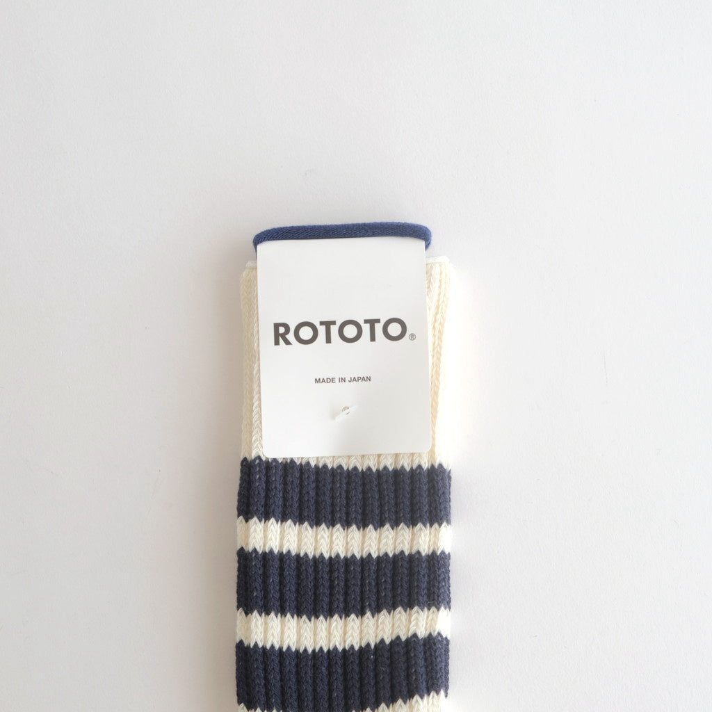 COARSE RIBBED OLDSCHOOL CREW SOCKS #NAVY [R1255-SS26]