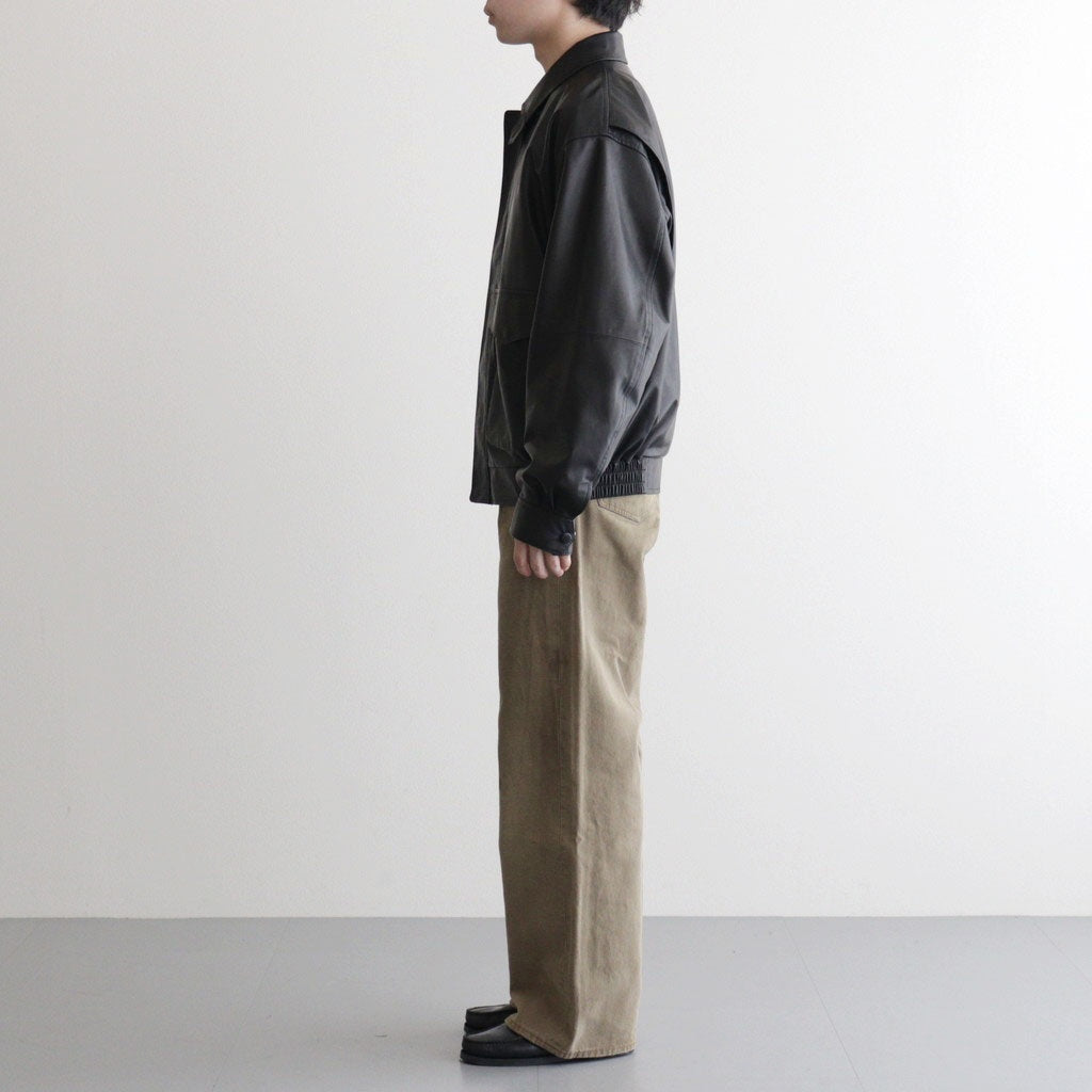 SULFUR DYED OXFORD VINTAGE WIDE PANTS #KHAKI BEIGE [ST.1395