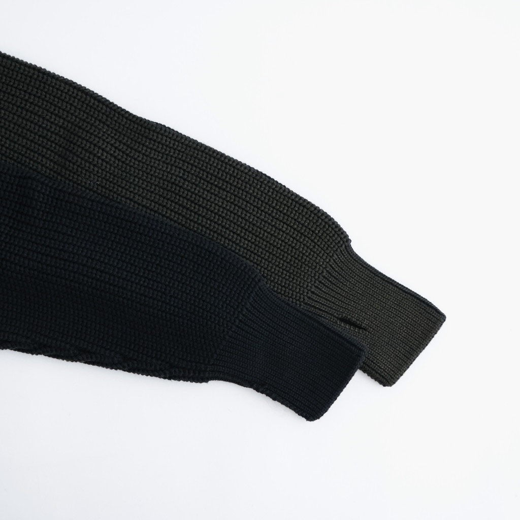 BATONER ウール梳毛片畔 ブリーチ加工 セーター #BLACK [HR-N001-051]