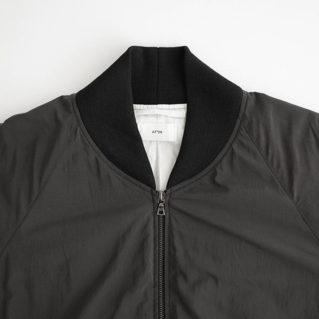 FIBRIL NYLON SATIN FLIGHT JACKET #CHARCOAL GRAY [JKAGLW0200]