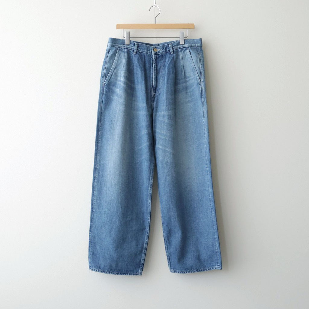 Selvage Denim Two Tuck Pants #INDIGO LIGHT FADE [GU263-40061LB]
